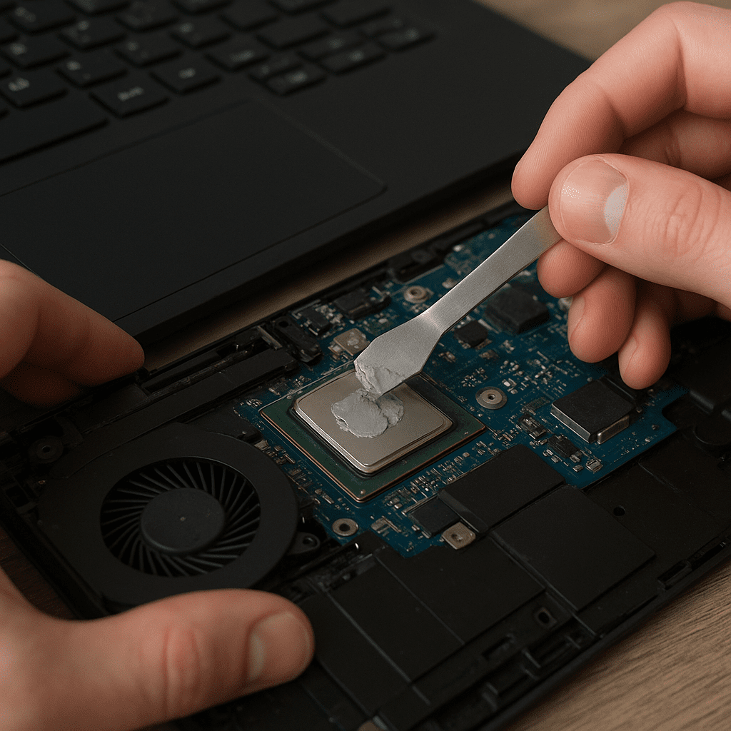 Wymiana pasty termoprzewodzącej w laptopie