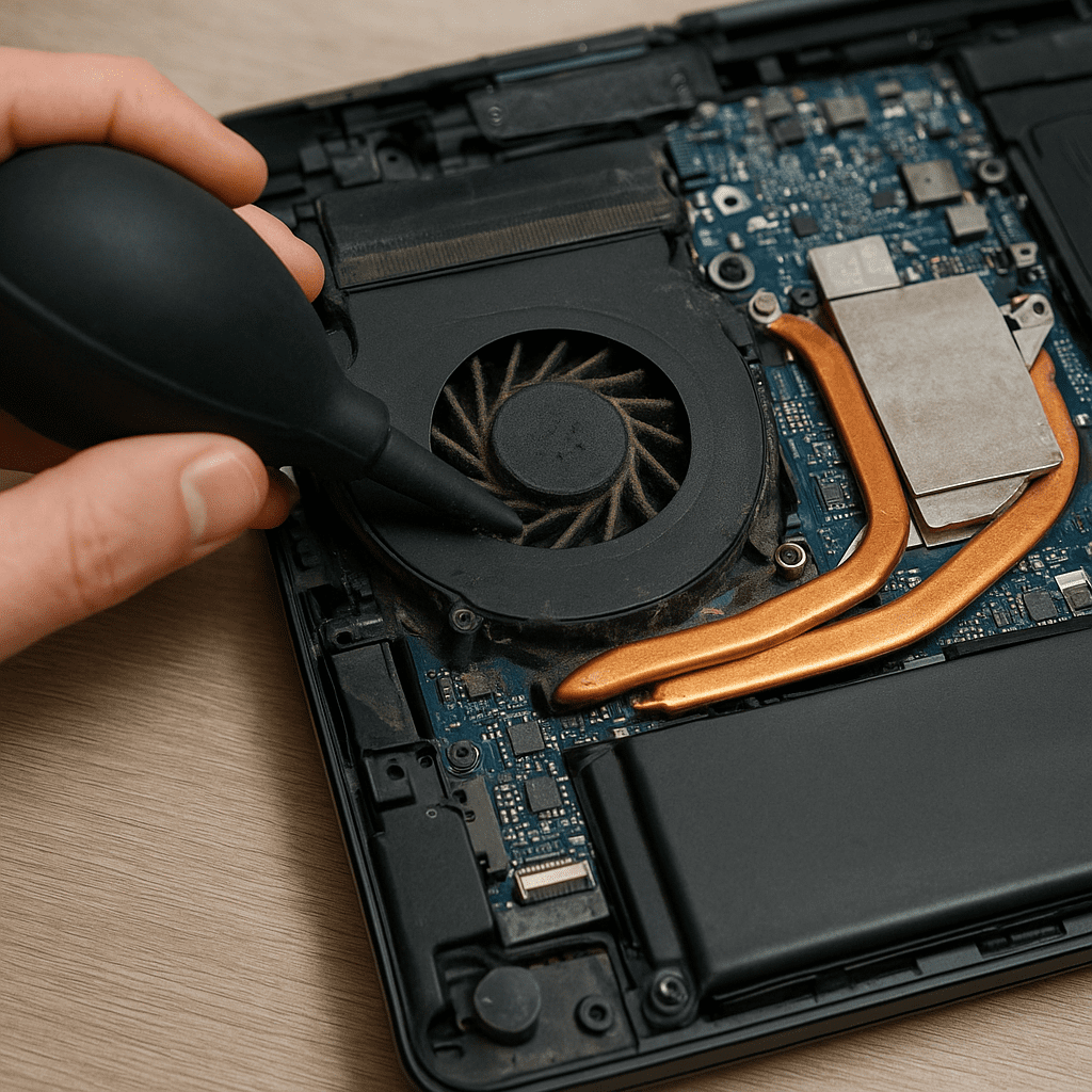 Czyszczenie układu chłodzenia w laptopie